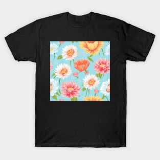 Blossoming Fashion: A Delicate Floral Fabric Pattern #1 T-Shirt